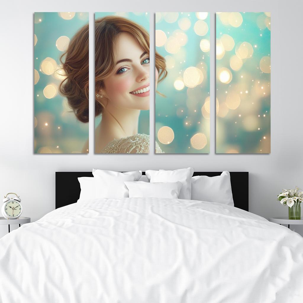 Emma Stone Shining Bright In The La La Land Of Dreams Framed Paintings