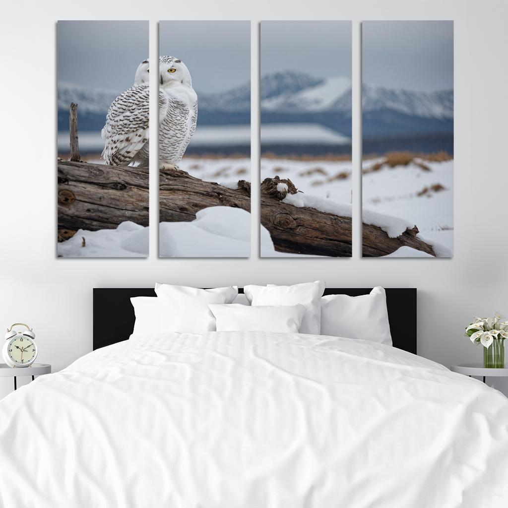 The Regal Snowy Owl Multi-panel Paintings