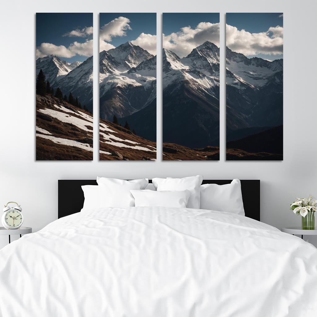 The Majestic Echo Of Rocky Mountains Oil Paintings Frame