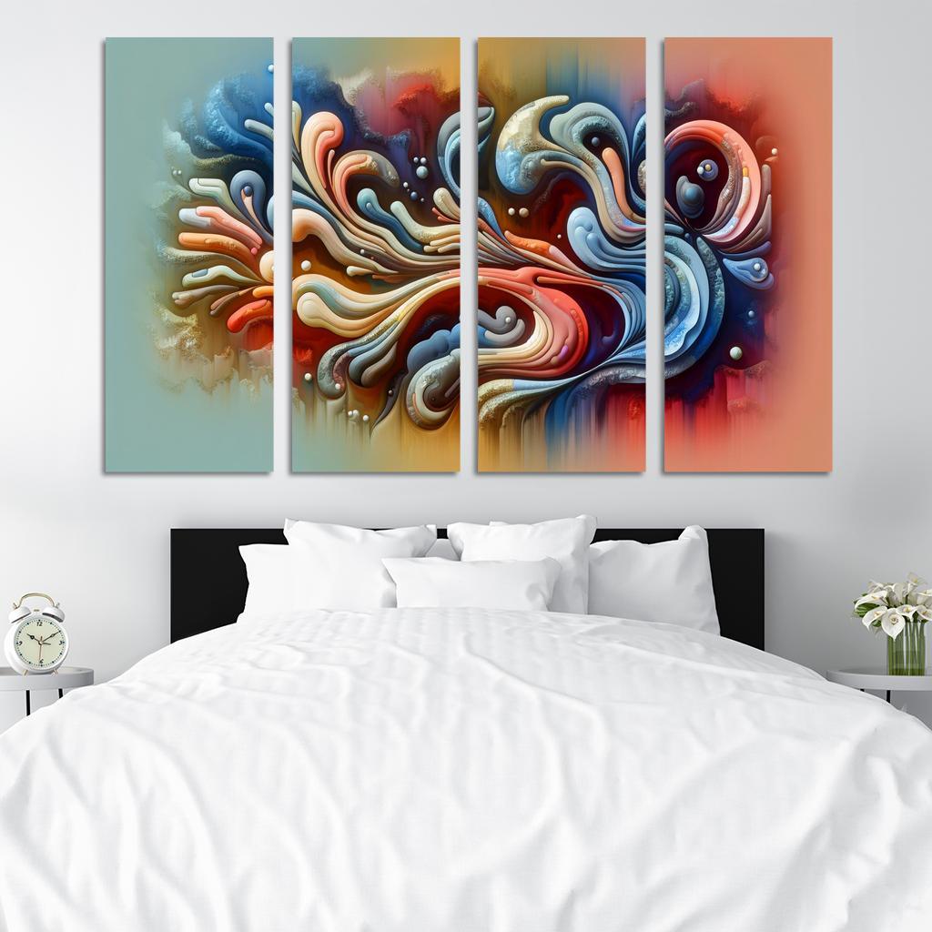 Metaphors of Existence 4 Piece HD Modern Canvas Panels-Original Frame