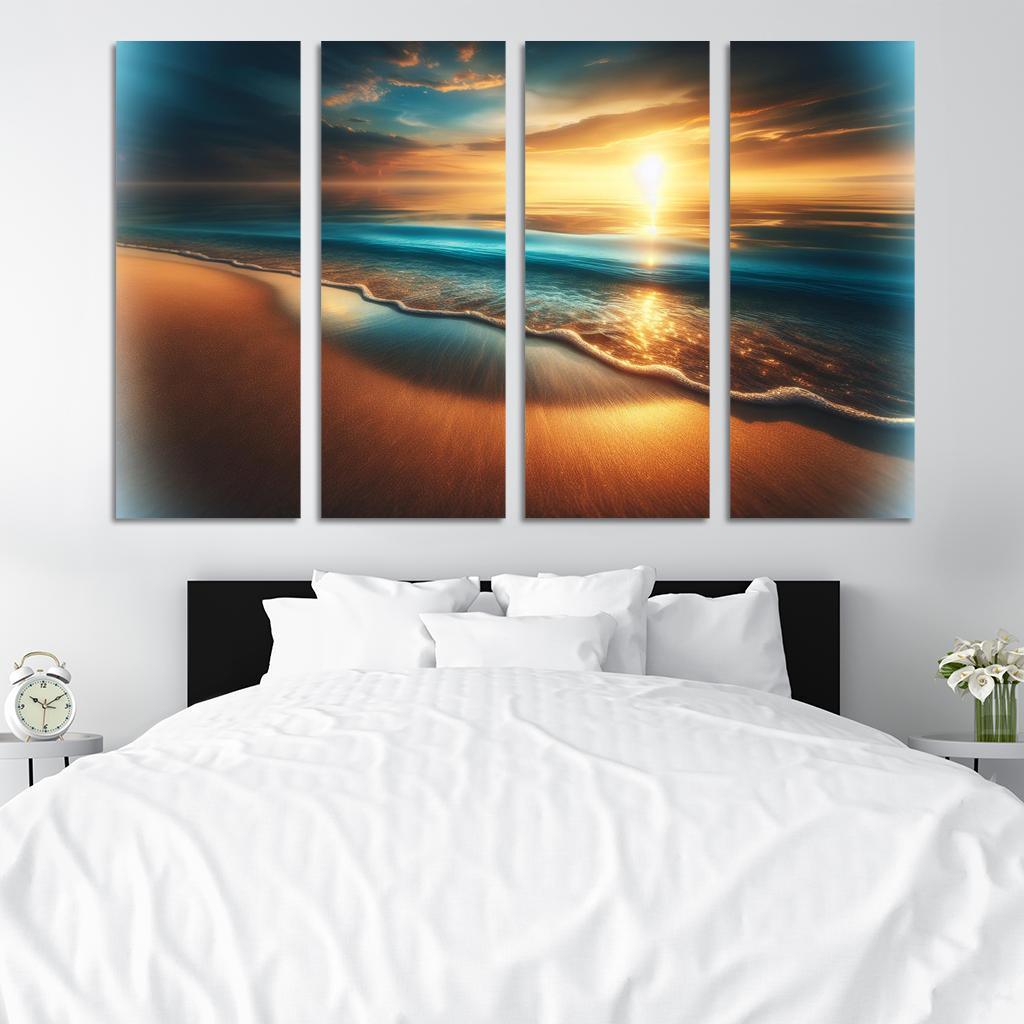 Saltwater Serenity Beach Modern Paintings Frame