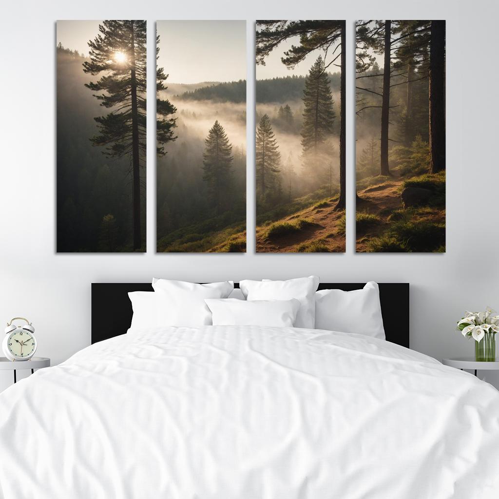 The Whispering Valleys Of Misty Pines Oil Paintings Frame