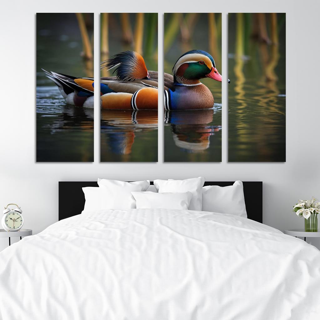 The Enchanting Mandarin Duck A Colorful Beauty Oil Paintings Frame
