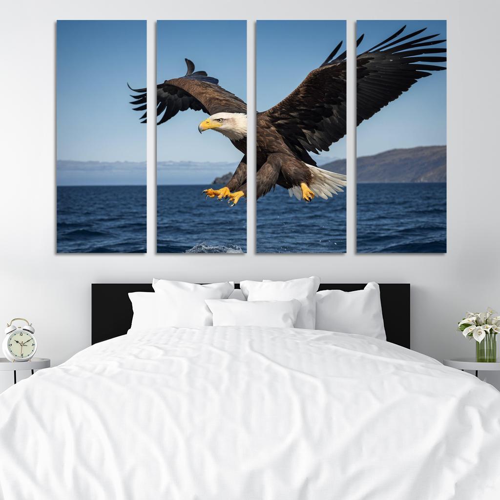 The Majestic Steller's Sea Eagle By The Sea Framed Paintings