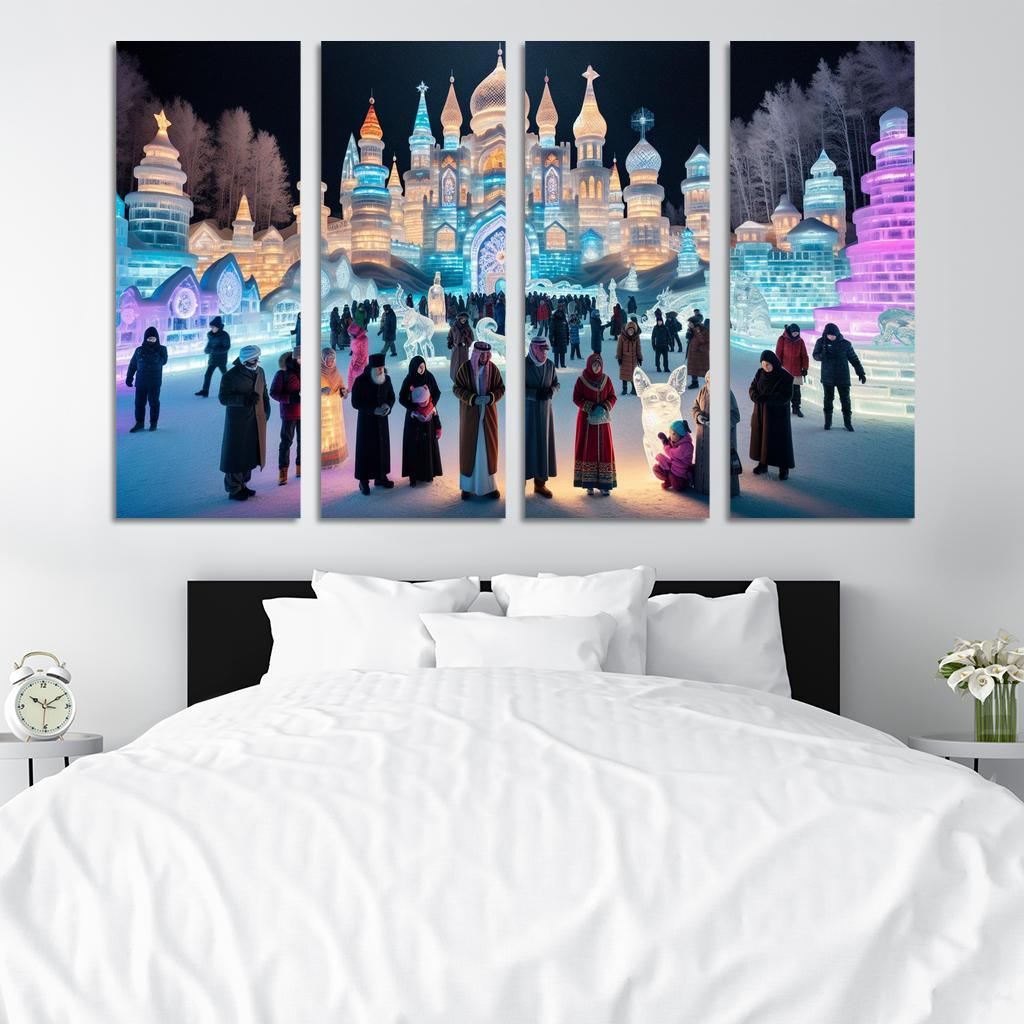 Harbin Ice And Snow Festival Canvas Paintings Frame