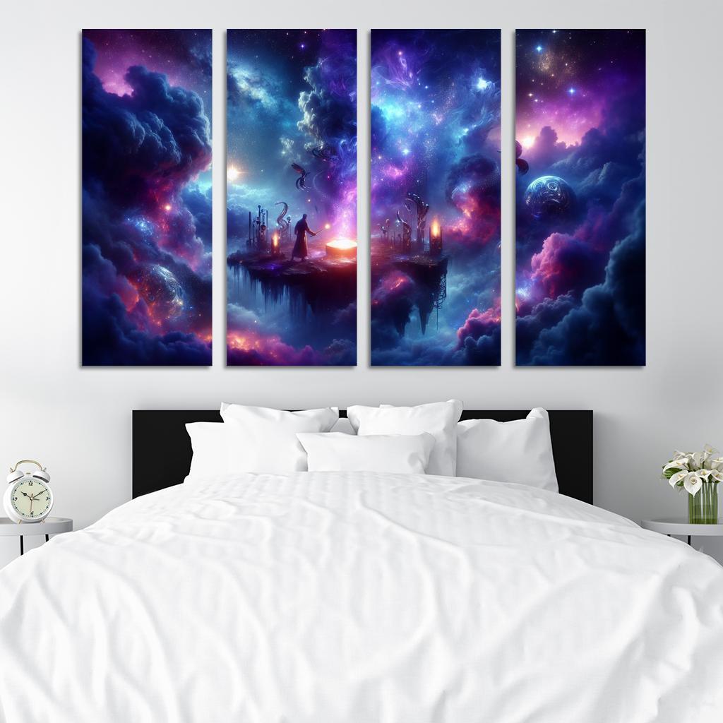 The Arcane Starforge 4 Piece HD Modern Canvas Panels-Original Frame