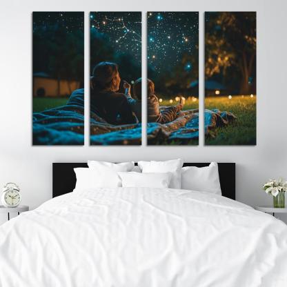 Starlit Moments A Mothers Nighttime Love Custom Paintings Frame