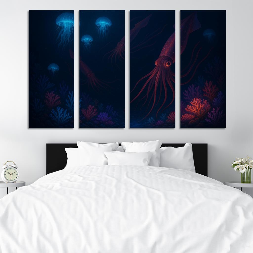 Underwater Wonders - Deep Sea Exploration Framed Paintings