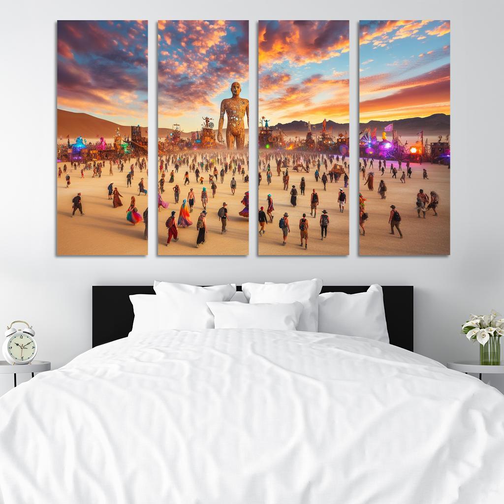 Burning Man - Usa Framed Paintings