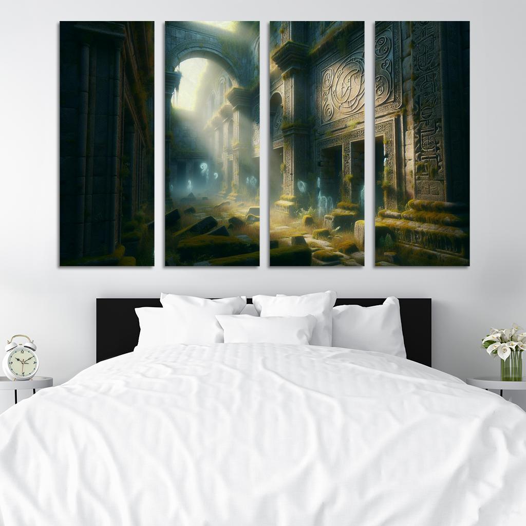 The Forgotten Realm 4 Piece HD Modern Canvas Panels-Original Frame