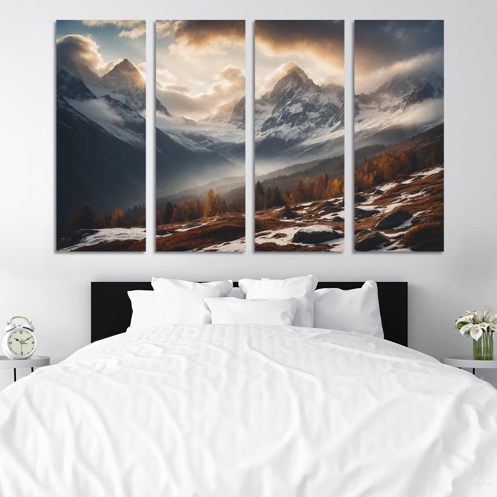 The Serene Echo Of Misty Mountains Oil Paintings Frame