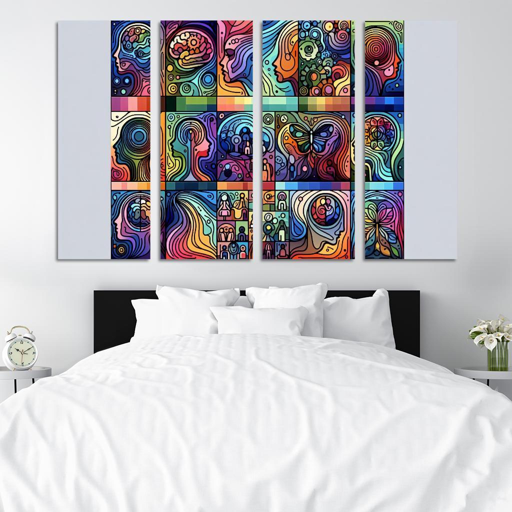 Awakening Awareness Mental Health Advocacy Through Art Multi-panel Paintings