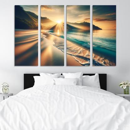 Secluded Sunrise Bay Custom Paintings Frame