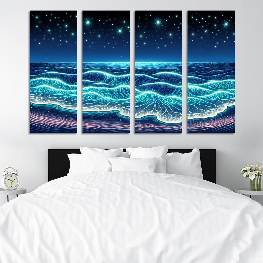 Glowing Waters Nighttime Enchantment Custom Paintings Frame