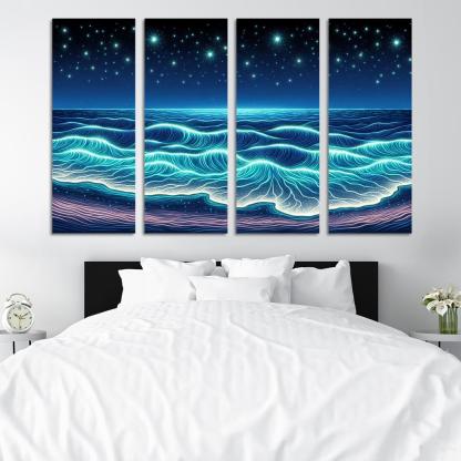 Glowing Waters Nighttime Enchantment Custom Paintings Frame