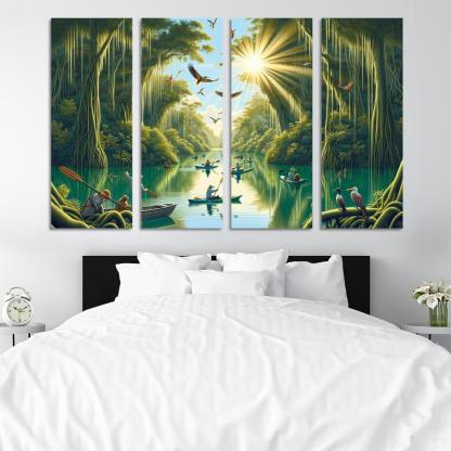 Mystic Waters Lagoon Adventure Abstract Paintings Frame
