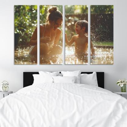 Dancing In The Rain A Mothers Joyful Spirit Custom Paintings Frame