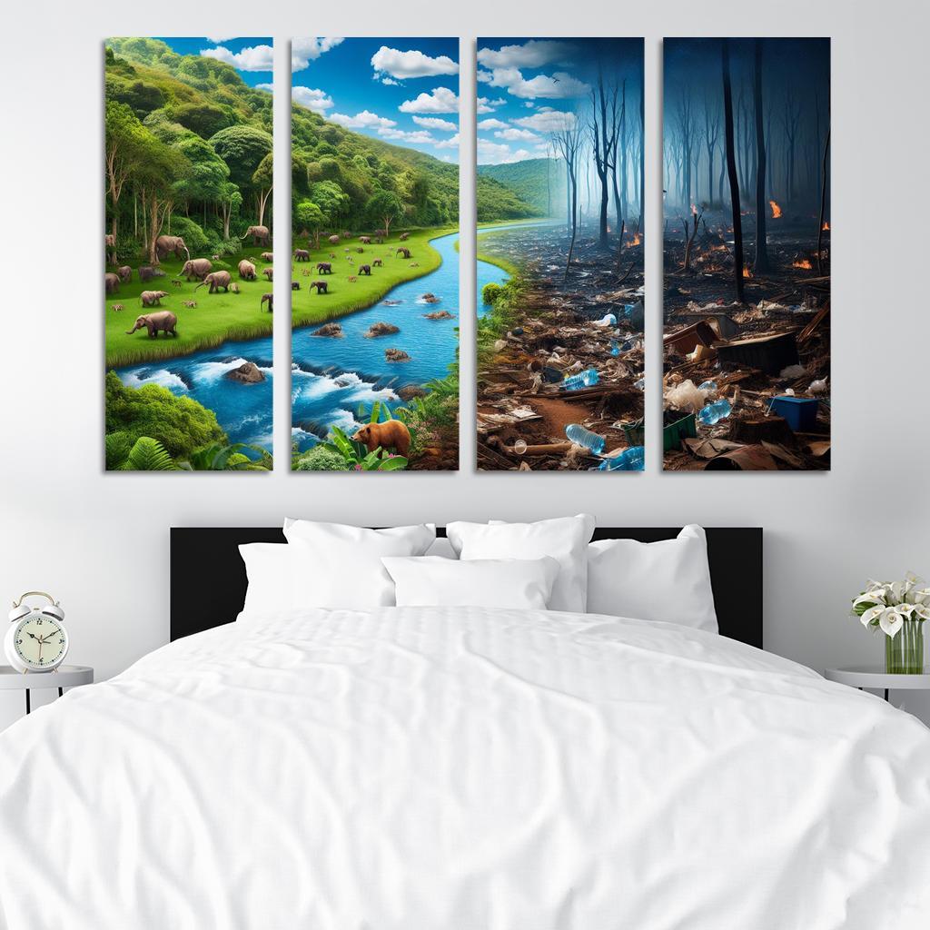 Nature's Cry Environmental Sustainability And Action Multi-panel Paintings