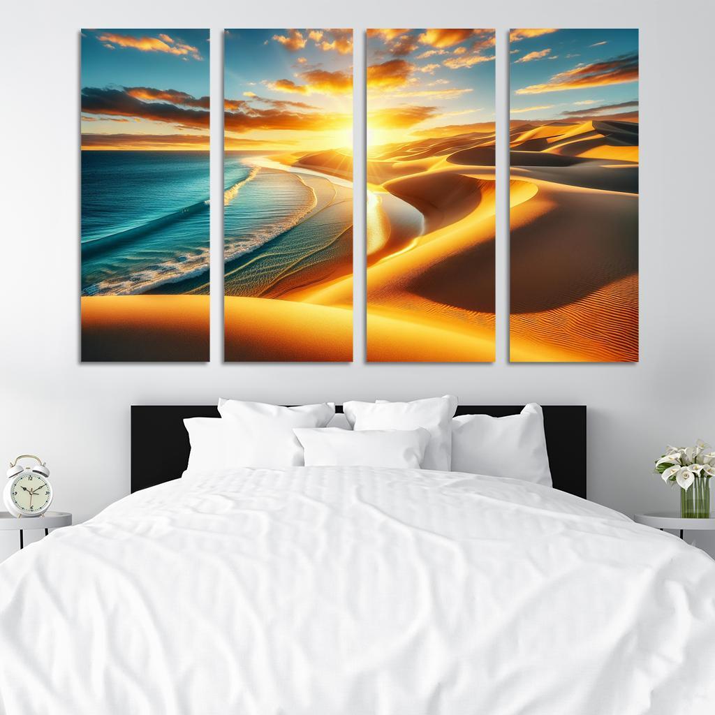 Harmonic Dunes Beach Modern Paintings Frame