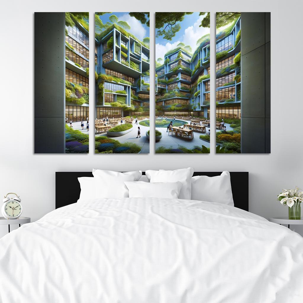 Nature-centric Education Buildings Custom Paintings Frame