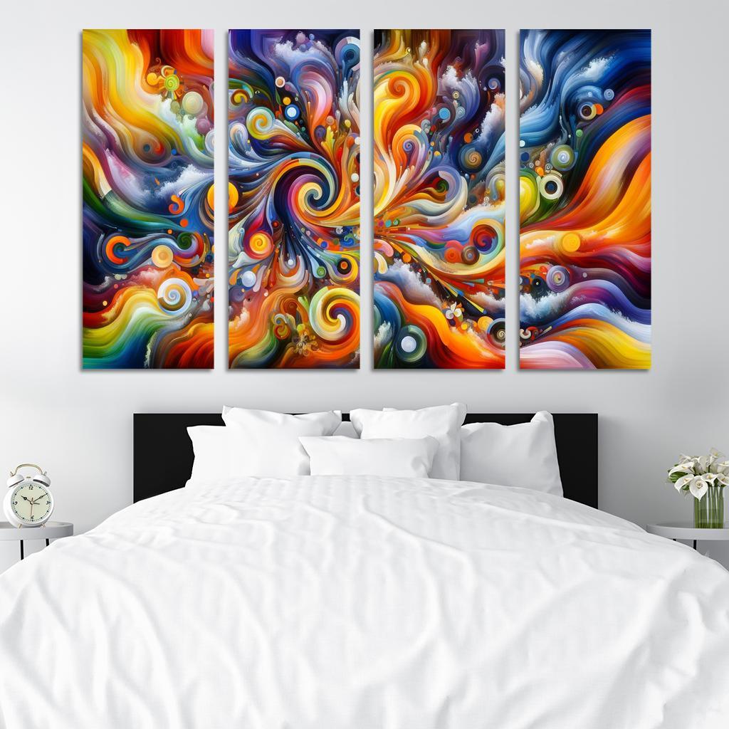 Essence of Untamed Imagination 4 Piece HD Modern Canvas Panels-Original Frame