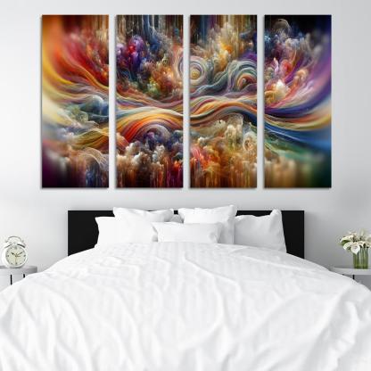 Timeless Threads of Memory 4 Piece HD Modern Canvas Panels-Original Frame