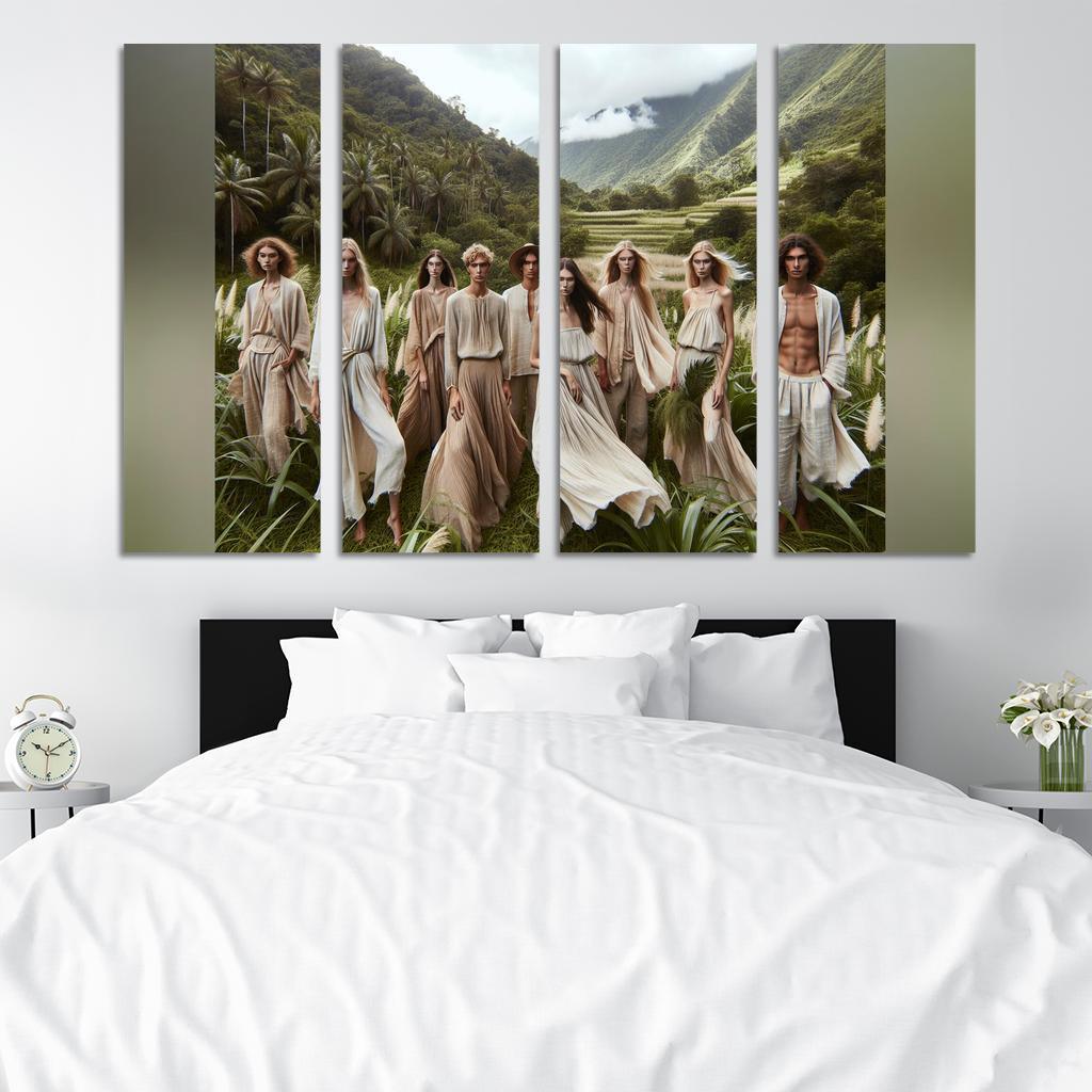 Natural Textures Embracing Imperfection 4 Piece HD Modern Canvas Panels-Original Frame