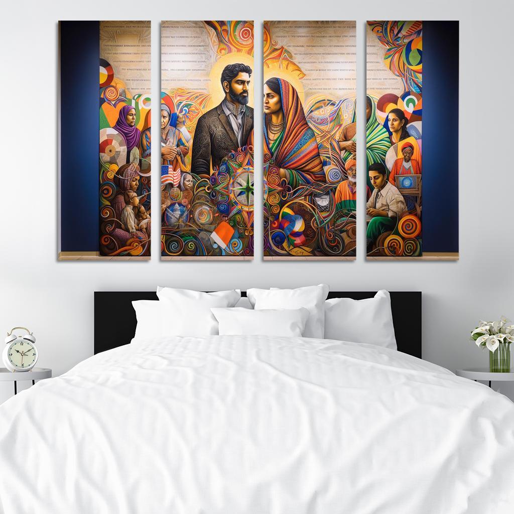 Breaking Boundaries The Journey Of Immigration Multi-panel Paintings