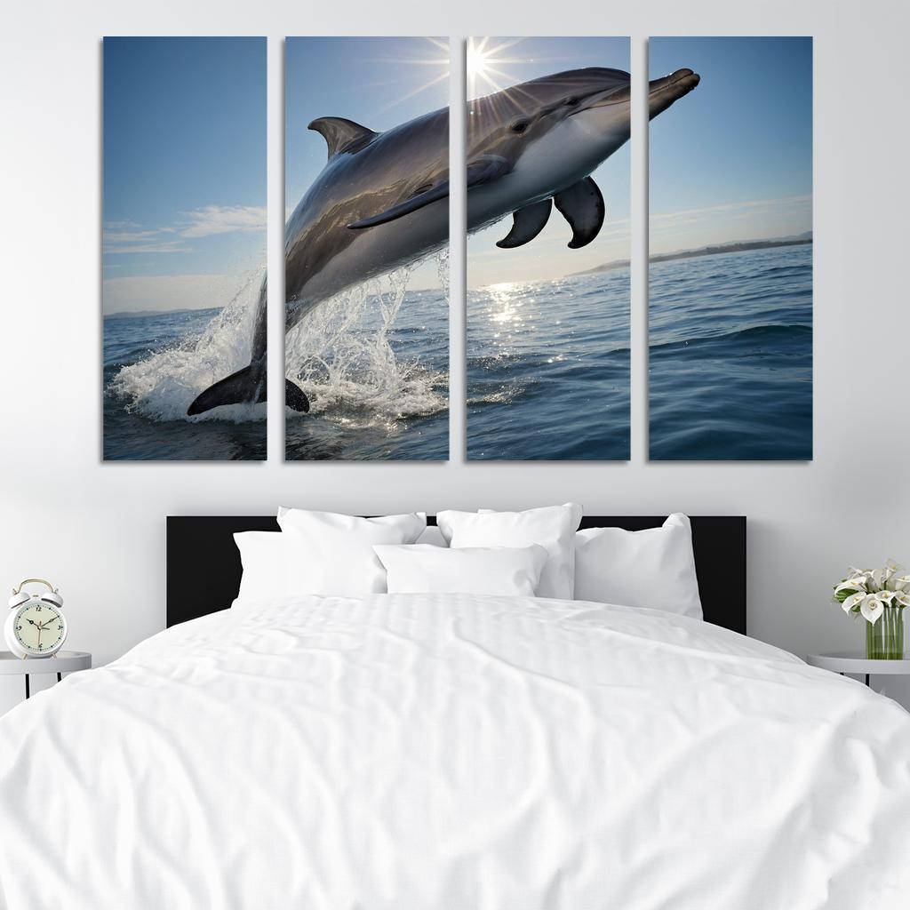 The Playful Bottlenose Dolphin In Coastal Waters Canvas Paintings Frame