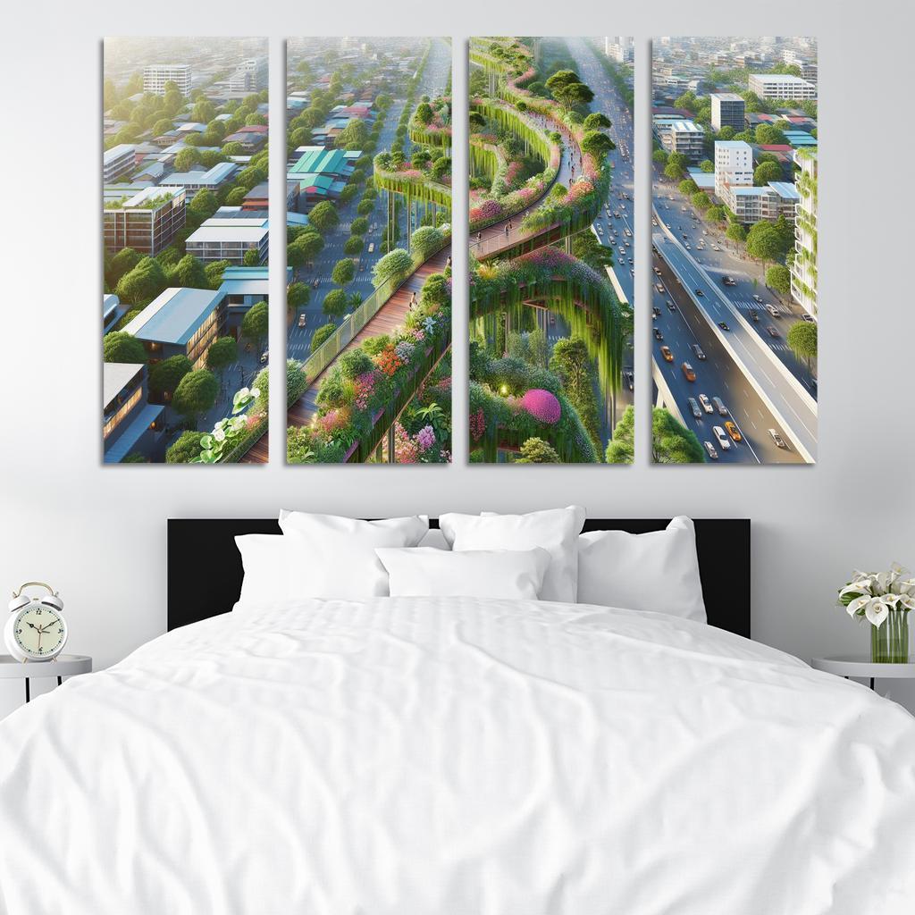 Elevated Green Walkways Custom Paintings Frame