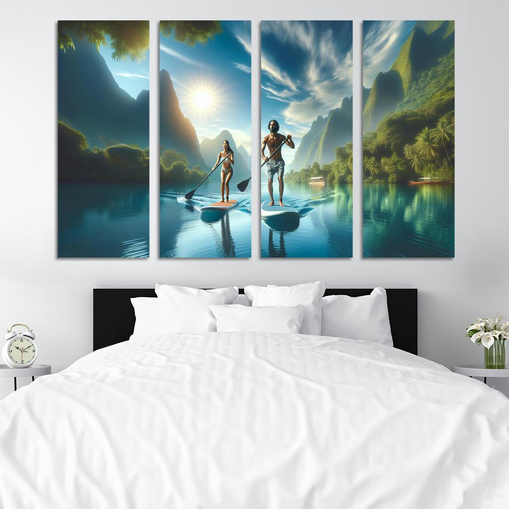 Calm Waters Paddleboarding Retreat Multi-panel Paintings