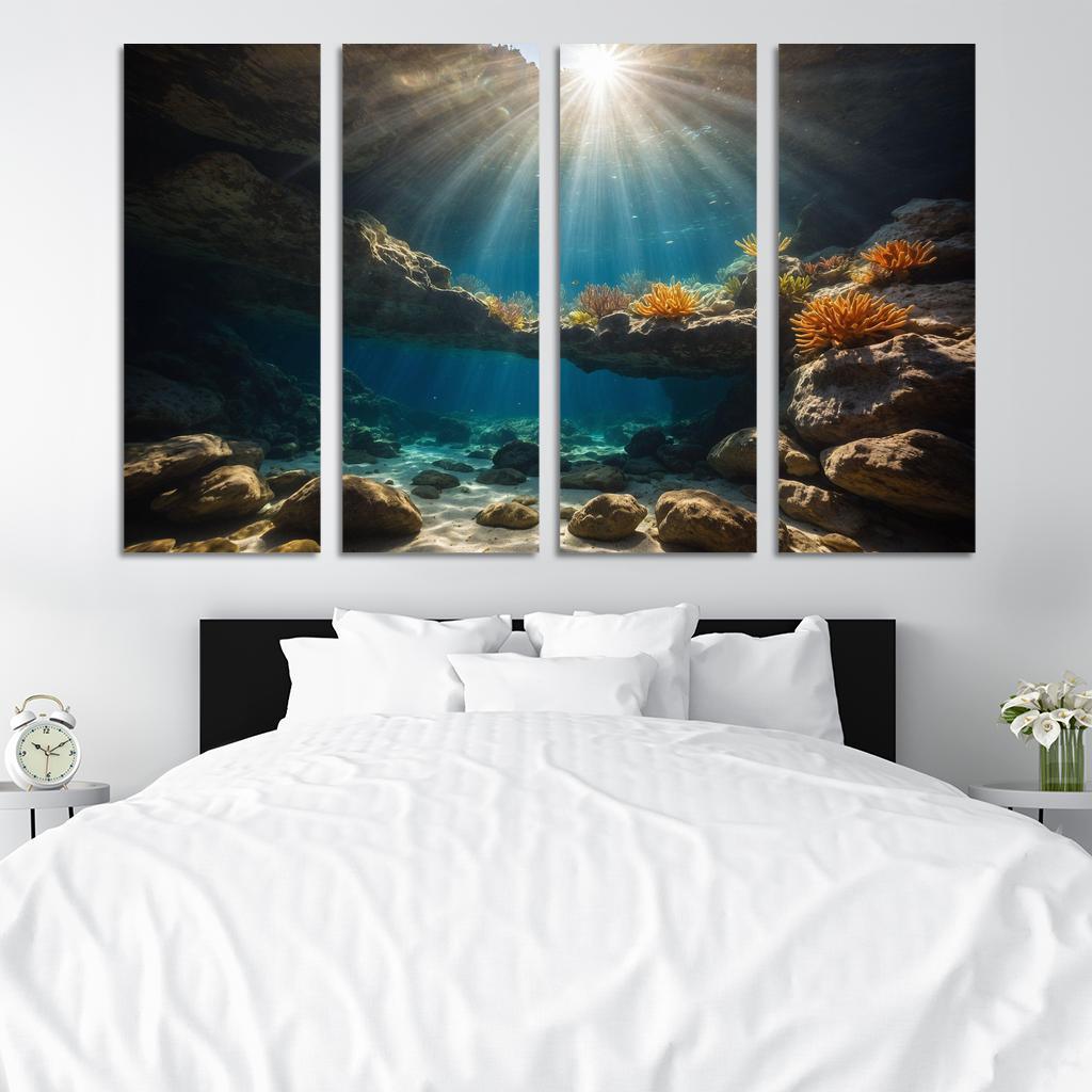 The Inspiring Depths Of Crystal Clear Waters Multi-panel Paintings