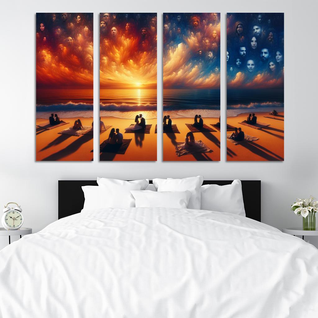 Sunset Oasis Romantic Getaway Art Trends