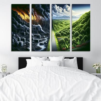 Fossil Fuels The Cost Of Convenience Multi-panel Paintings