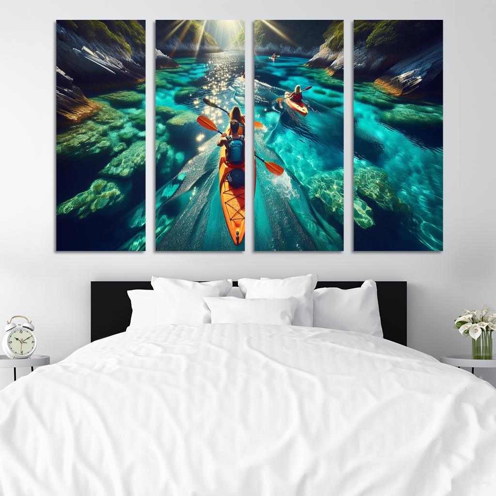 Glistening Waters Kayaking Paradise Abstract Paintings Frame