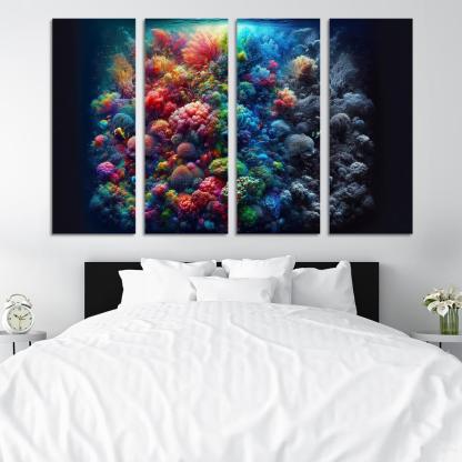 Beneath The Surface Ocean Conservation Awareness Multi-panel Paintings