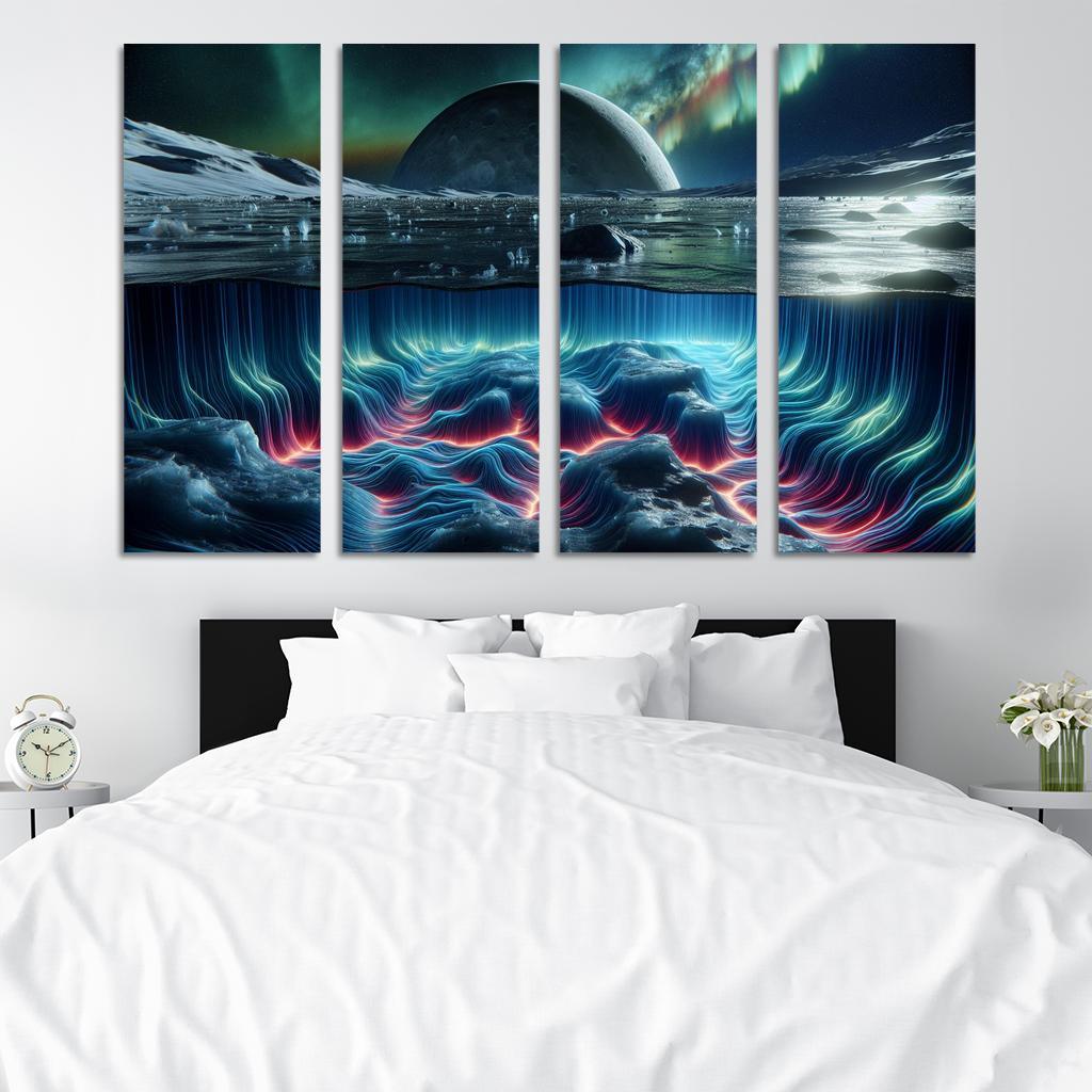 Exploring The Moon's Hidden Ocean Abstract Paintings Frame