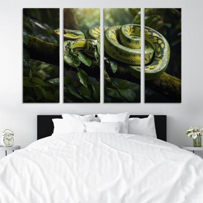 The Stunning Green Tree Python A Gem Of The Rainforest Canvas Paintings Frame