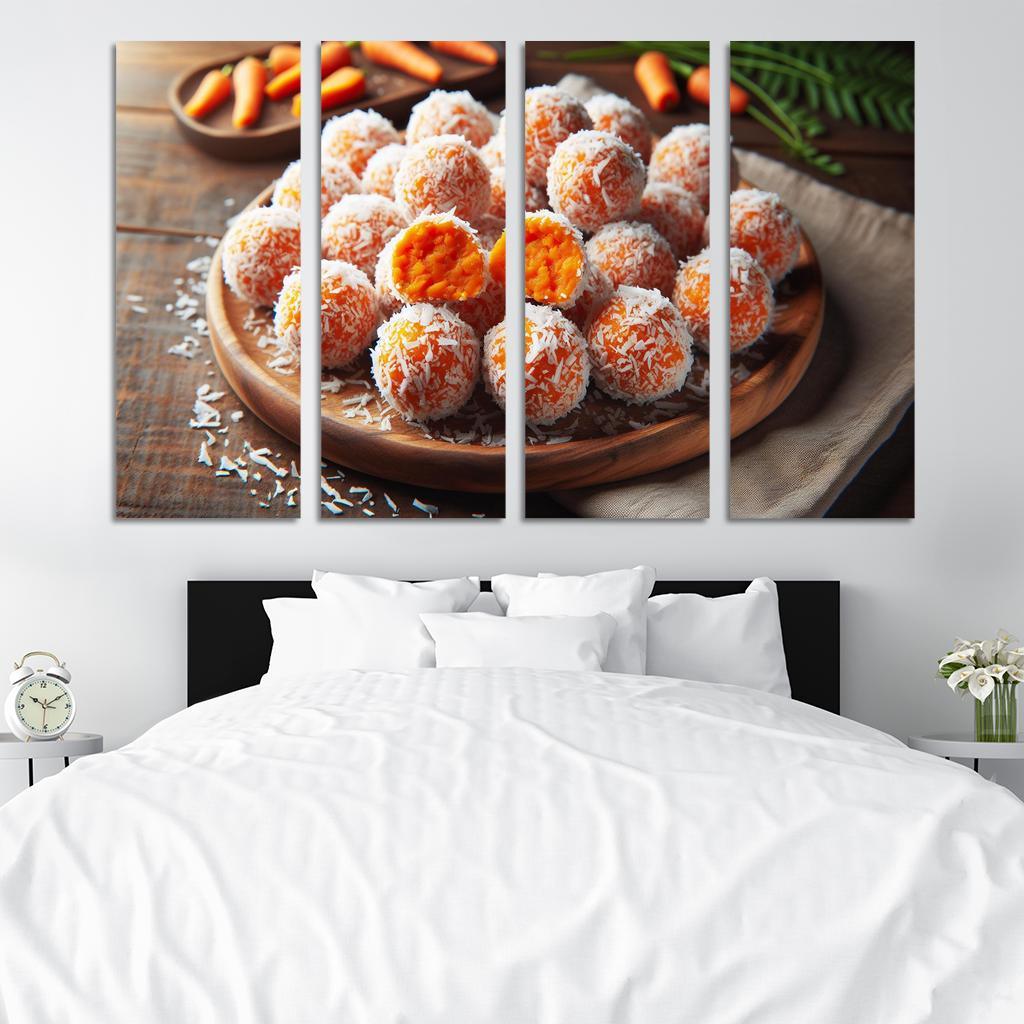 Carrot Cake Energy Bites 4 Piece HD Modern Canvas Panels-Original Frame