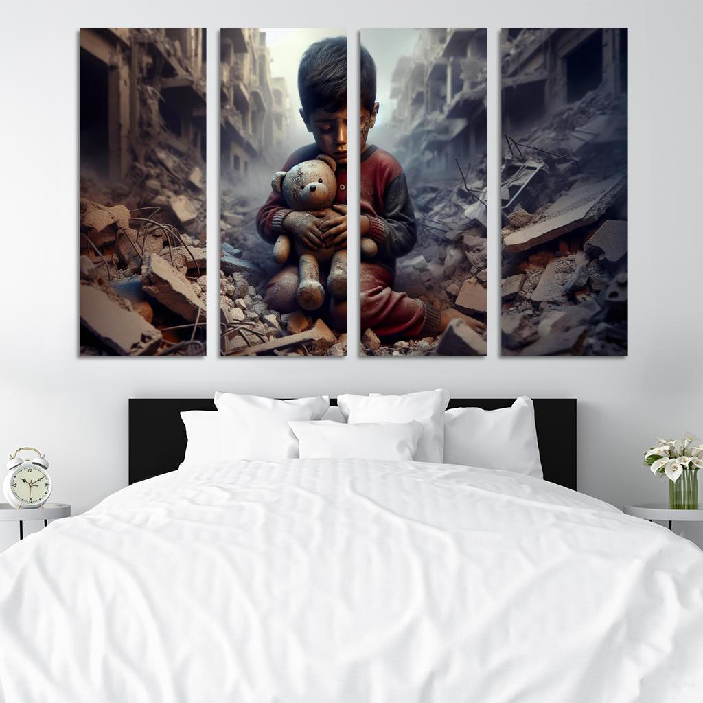 Echoes Of War The Impact On Innocent Lives Custom Paintings Frame