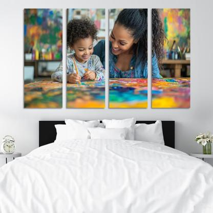 A Canvas Of Love A Mothers Artistic Spirit Canvas Paintings Frame