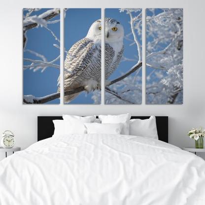 The Enchanting Snowy Owl In The Arctic Canvas Paintings Frame