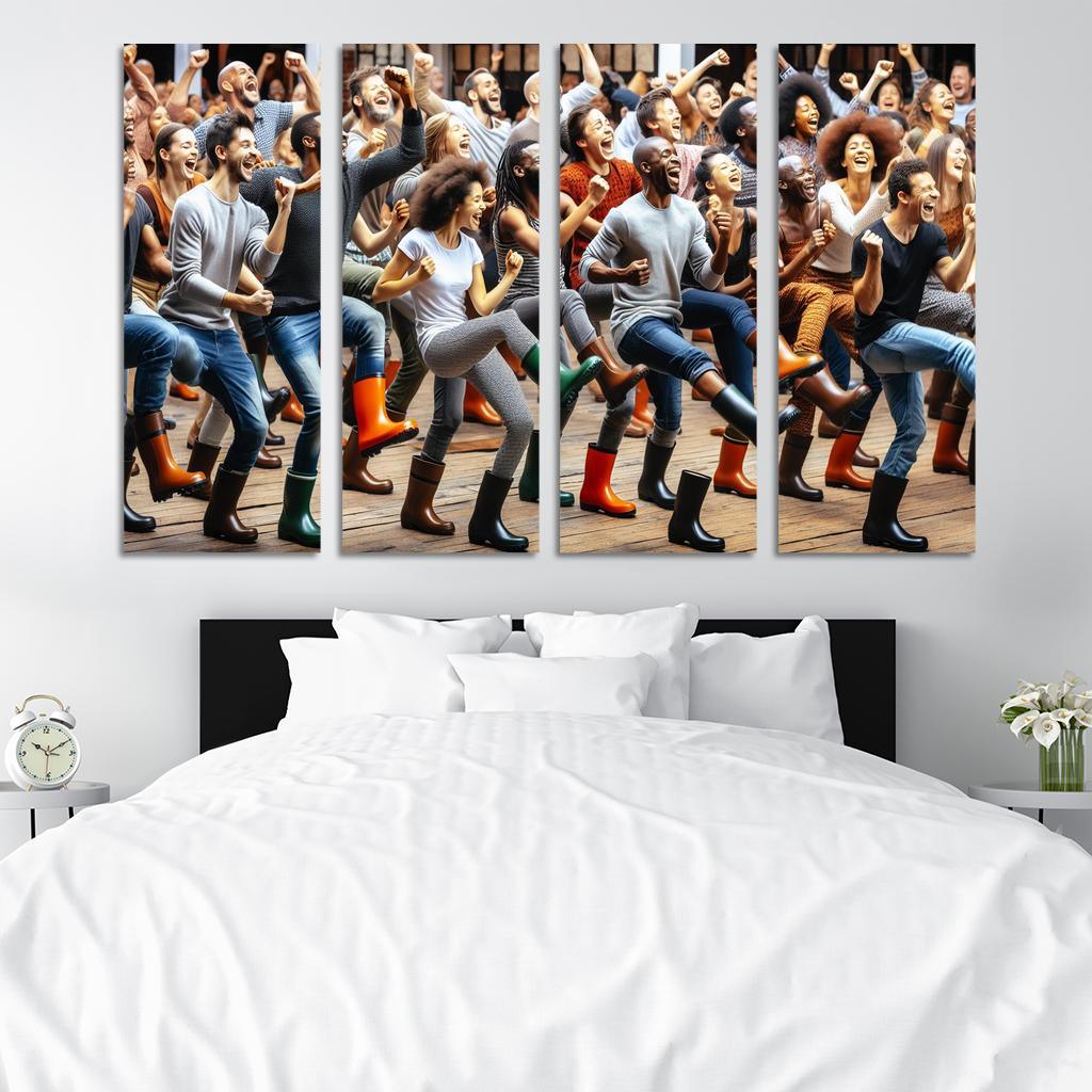 Gumboot Dance The Rhythmic Voice Of South Africa Modern Paintings Frame