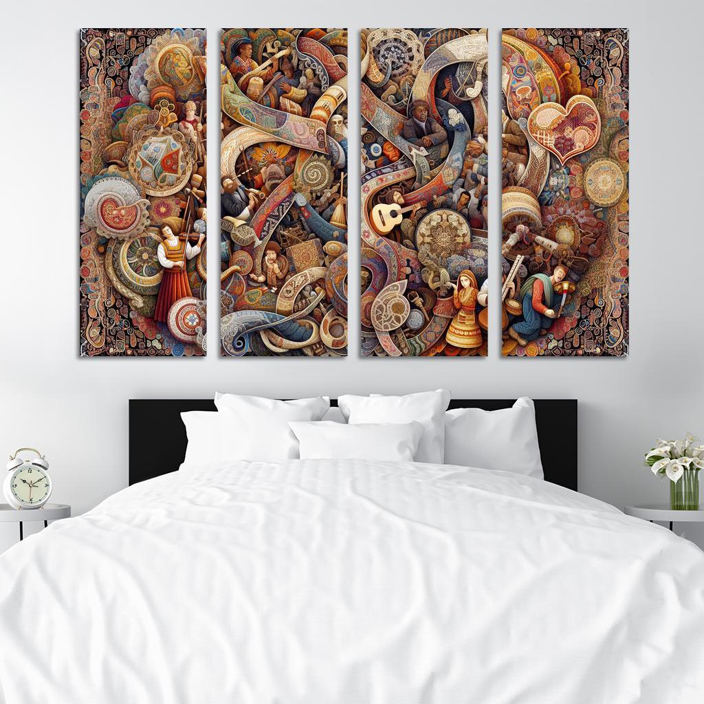 Threads Of Heritage Celebrating Cultural Diversity Multi-panel Paintings