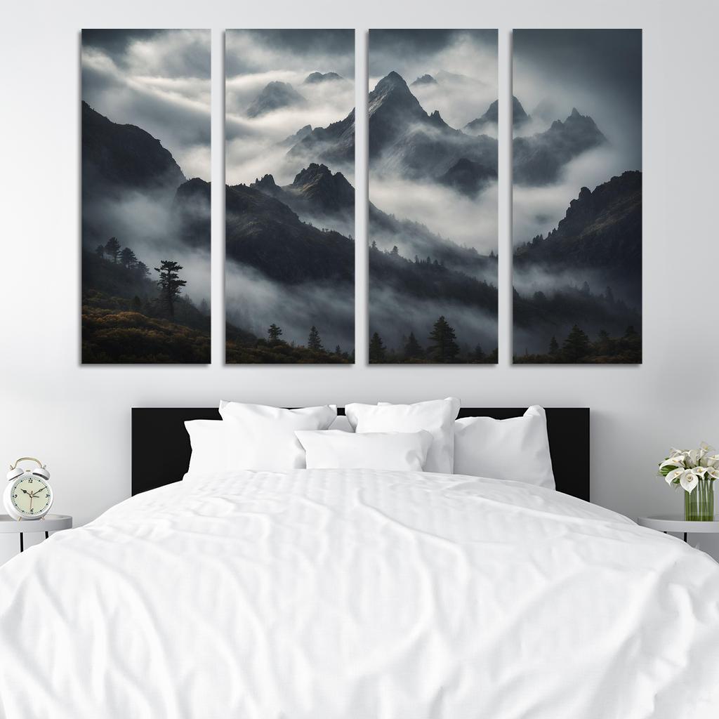 The Majestic Peaks Of Misty Mountain Range Art Trends