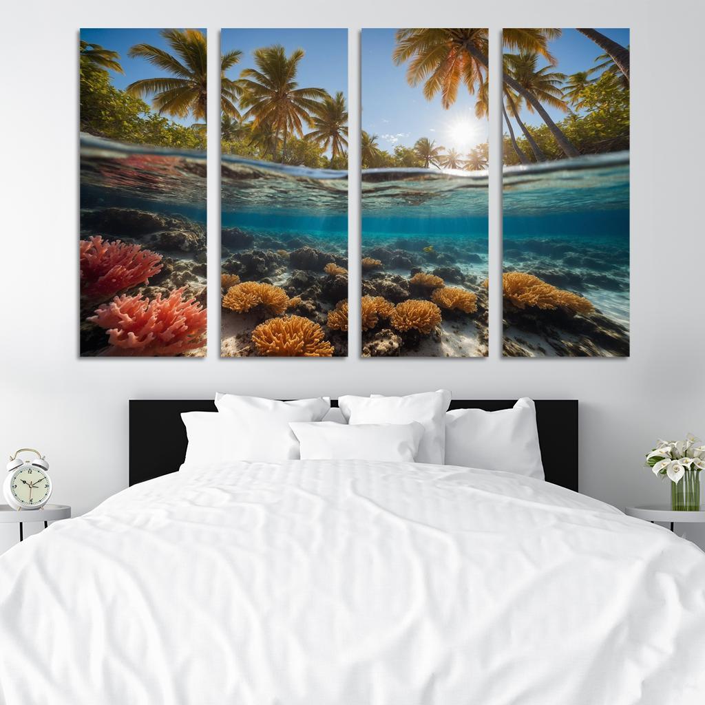 The Vibrant Tides Of Colorful Coral Coast Multi-panel Paintings