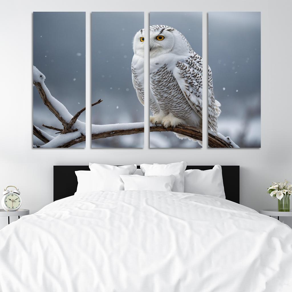 The Graceful Snowy Owl In The Arctic Framed Paintings