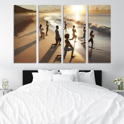 Tranquil Waters Yoga Beach Retreat Multi-panel Paintings