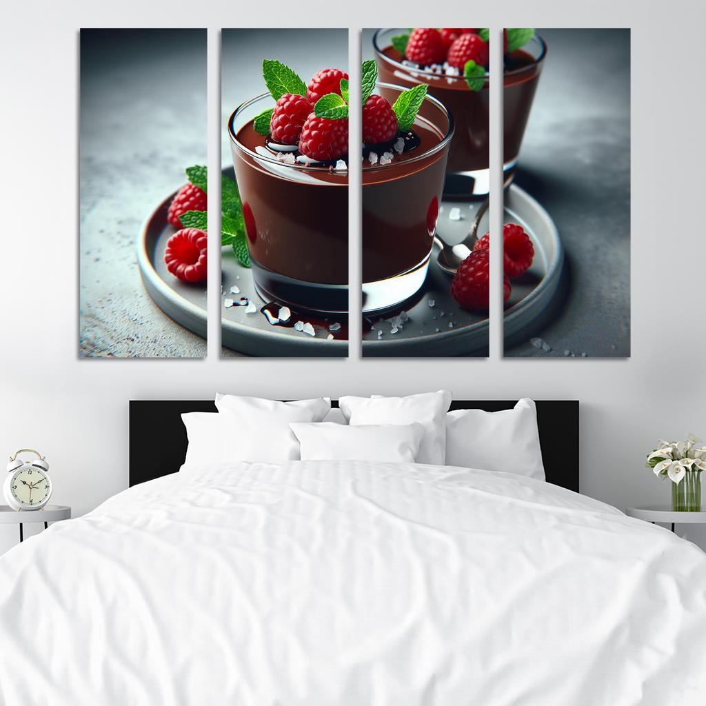 Chocolate Avocado Mousse 4 Piece HD Modern Canvas Panels-Original Frame