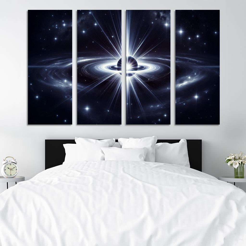 The Symphony of Pulsars 4 Piece HD Modern Canvas Panels-Original Frame